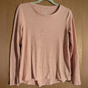 American Eagle Outfitters Ribbed Peach Long Sleeve Top